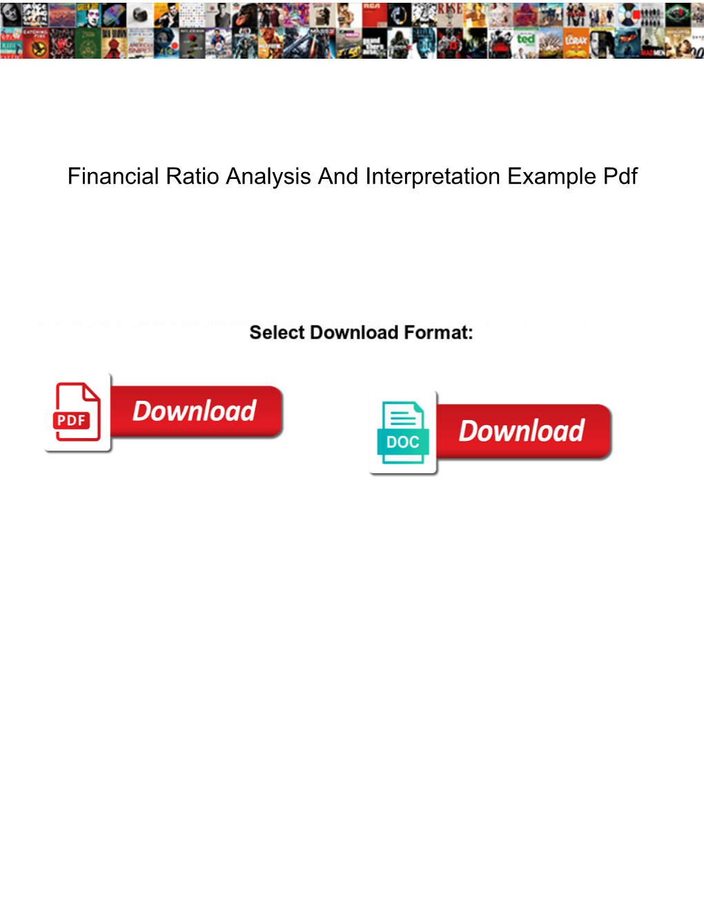 Financial Ratio Analysis and Interpretation Example Pdf