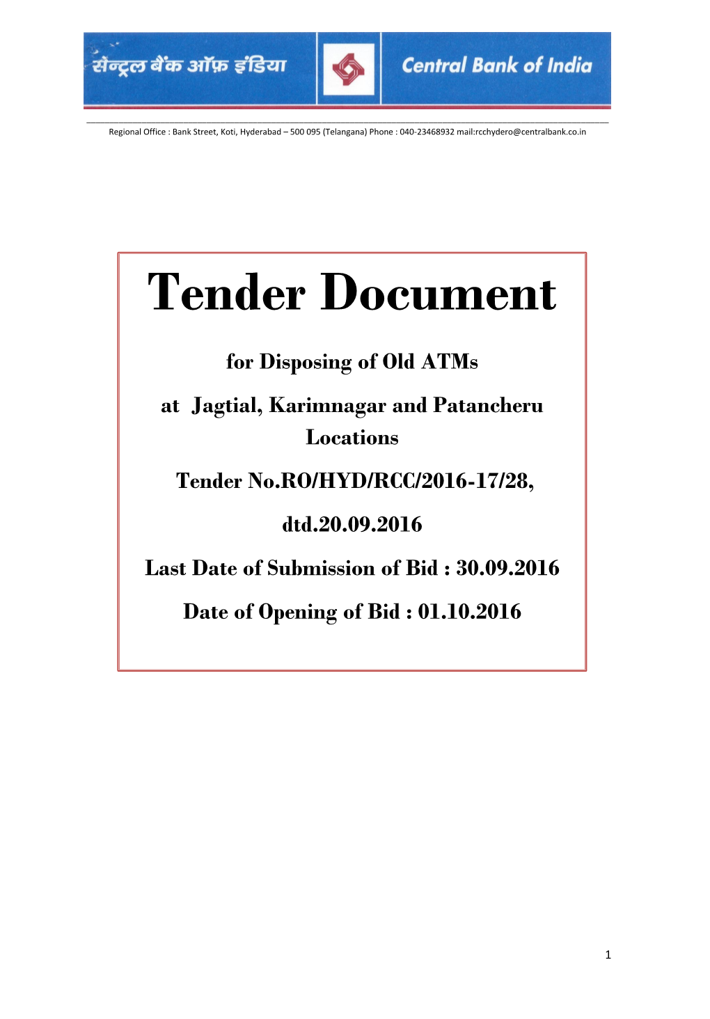 Tender Document