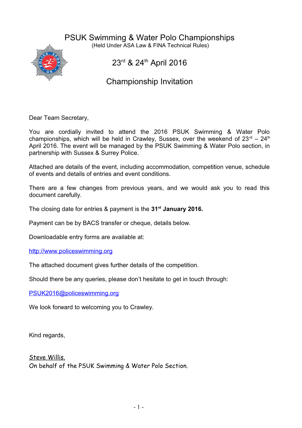 PSUK Swimming & Water Polo Championships