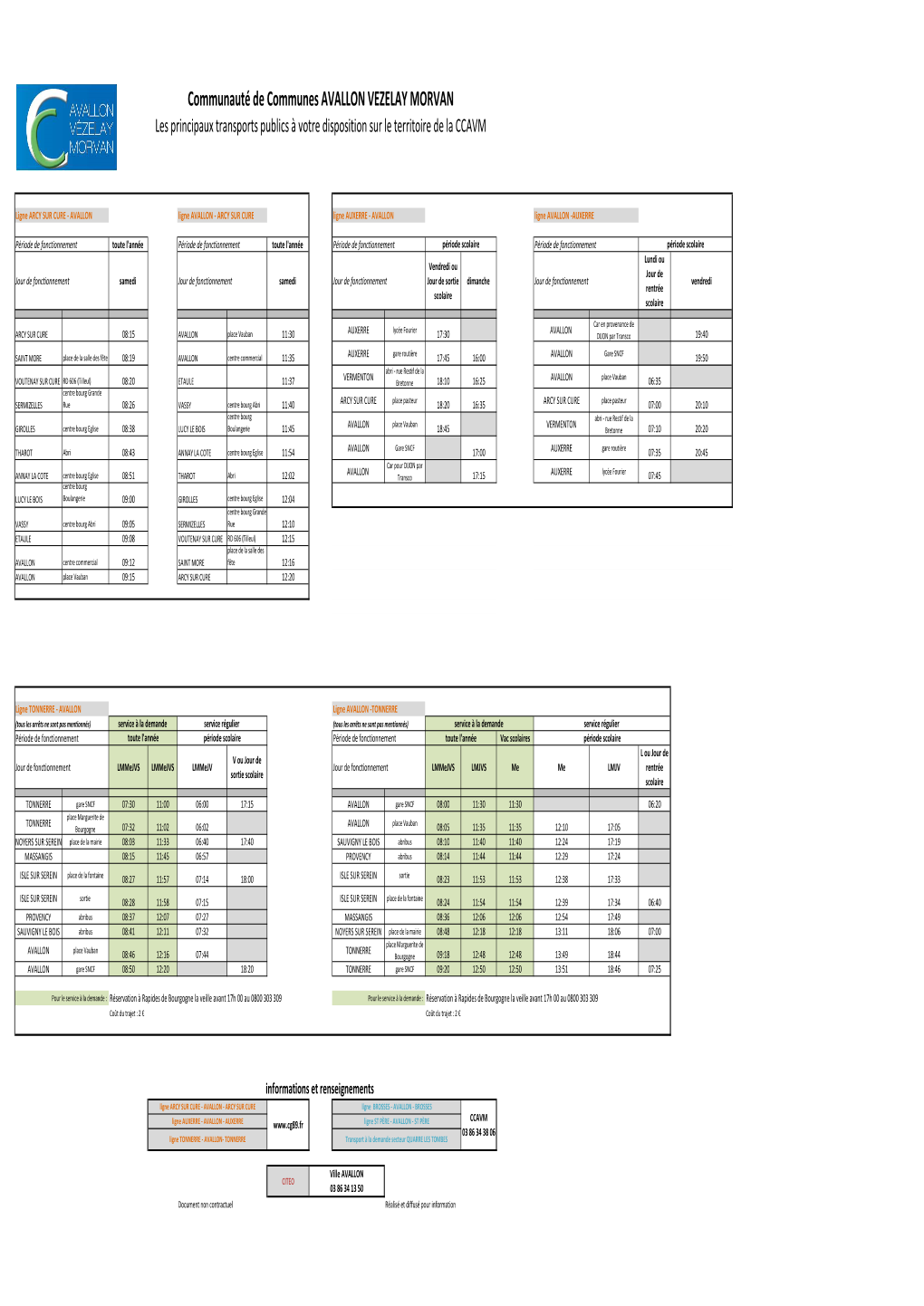 Horaires Des Transports CCAVM