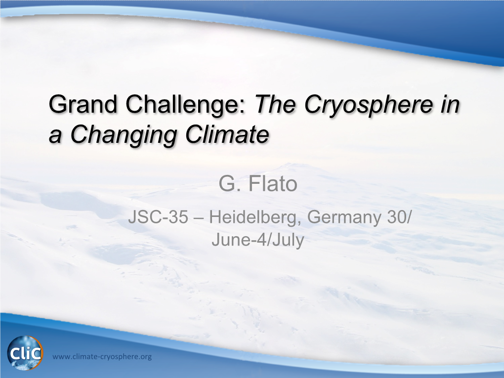 The Cryosphere in a Changing Climate