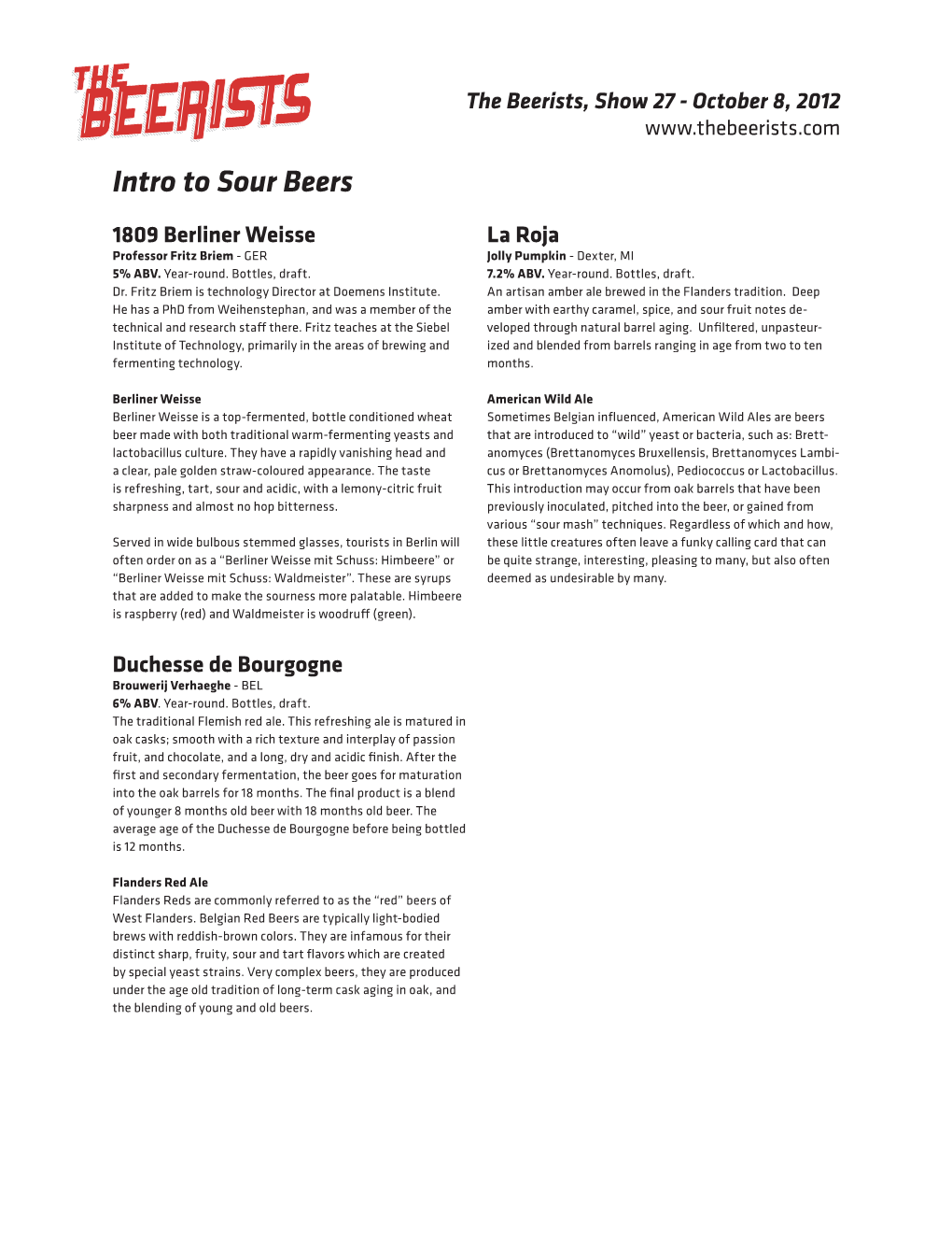 Intro to Sour Beers