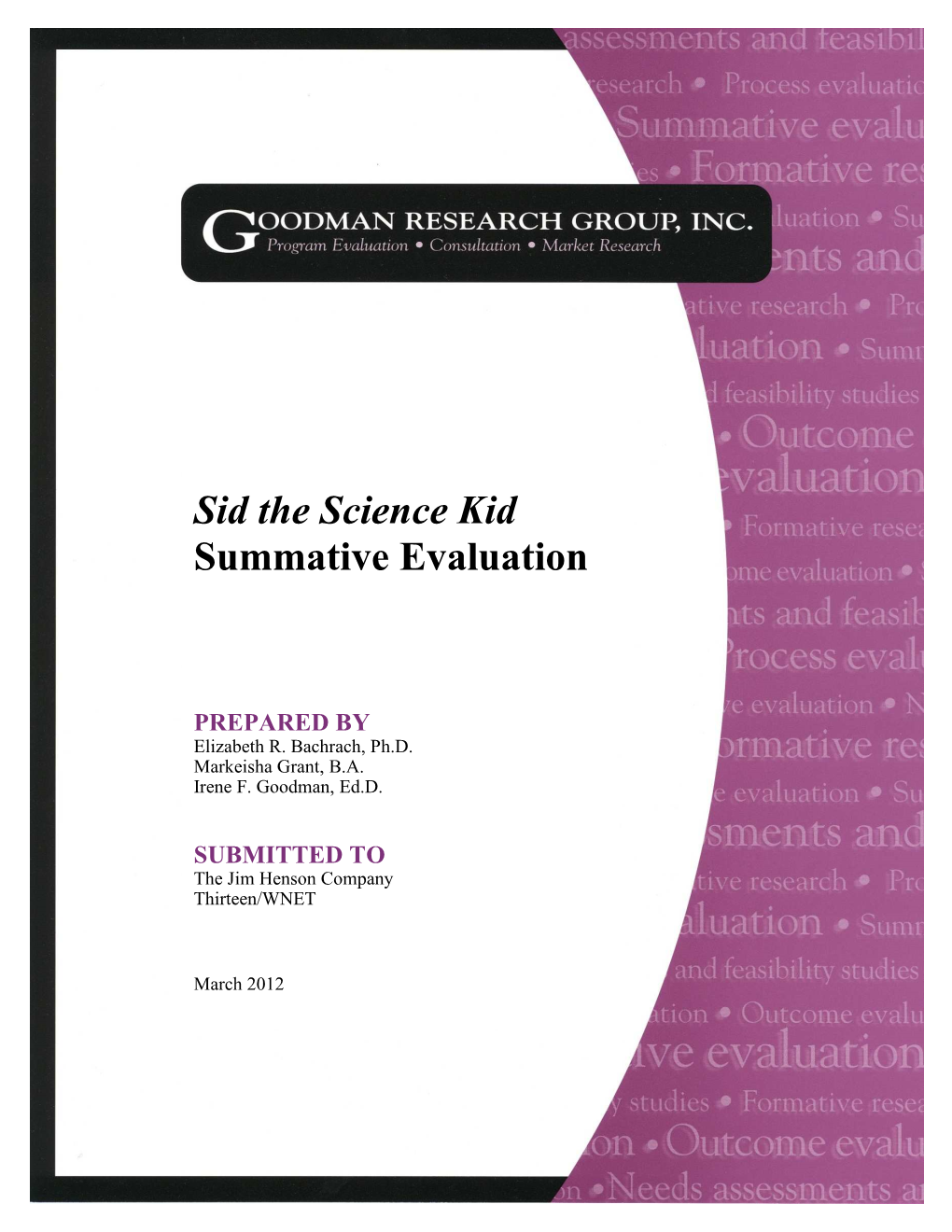 Sid the Science Kid Summative Evaluation
