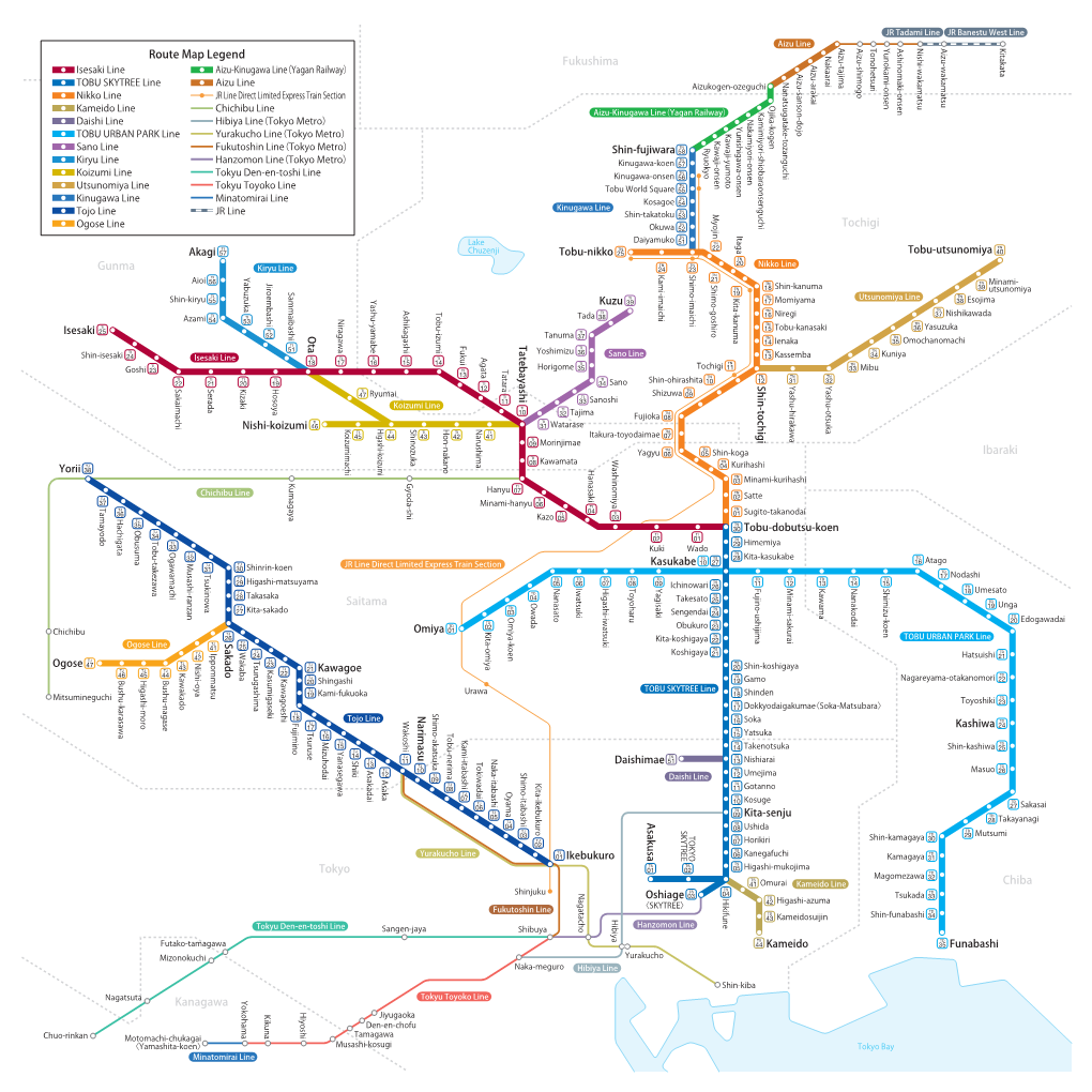 Route Map Legend Isesaki Line