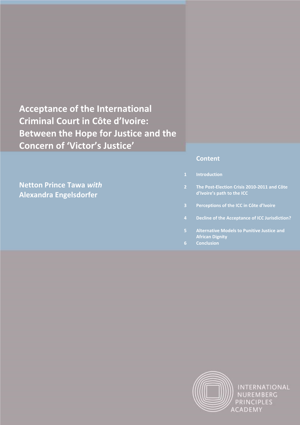 Acceptance of the International Criminal Court in Côte D'ivoire