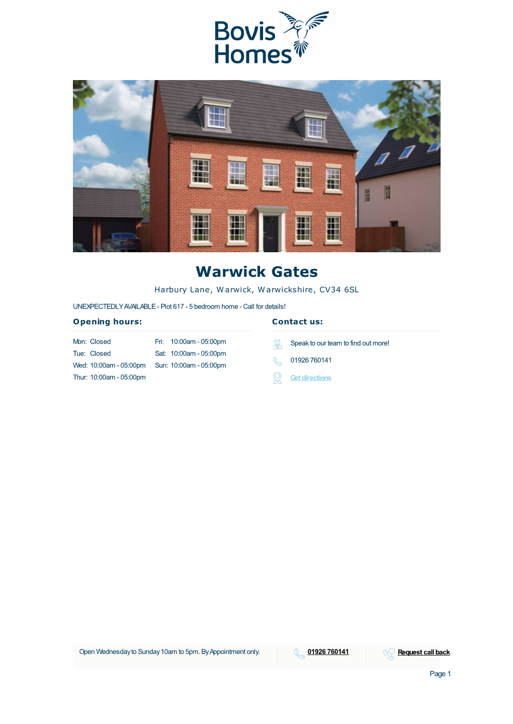 Brochure for Warwick Gates