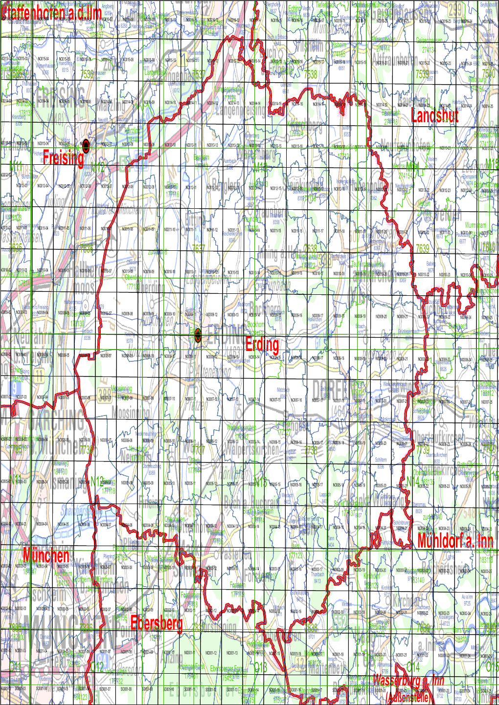 Erding Freising Landshut Mühldorf A. Inn München Ebersberg