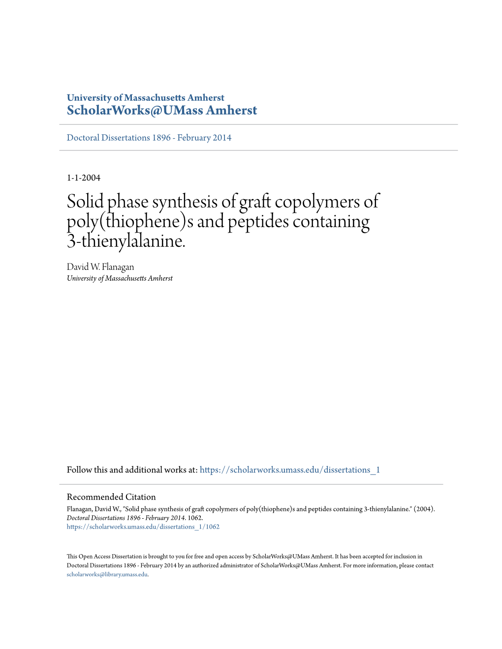 Solid Phase Synthesis of Graft Copolymers of Poly(Thiophene)S and Peptides Containing 3-Thienylalanine