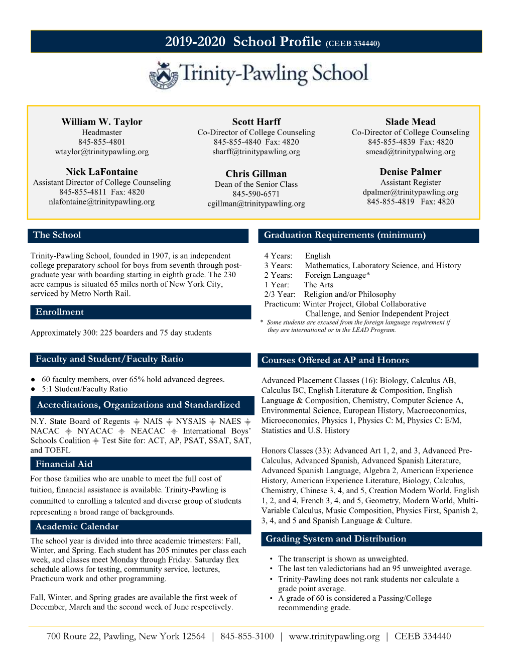 2019-2020 School Profile (CEEB 334440)