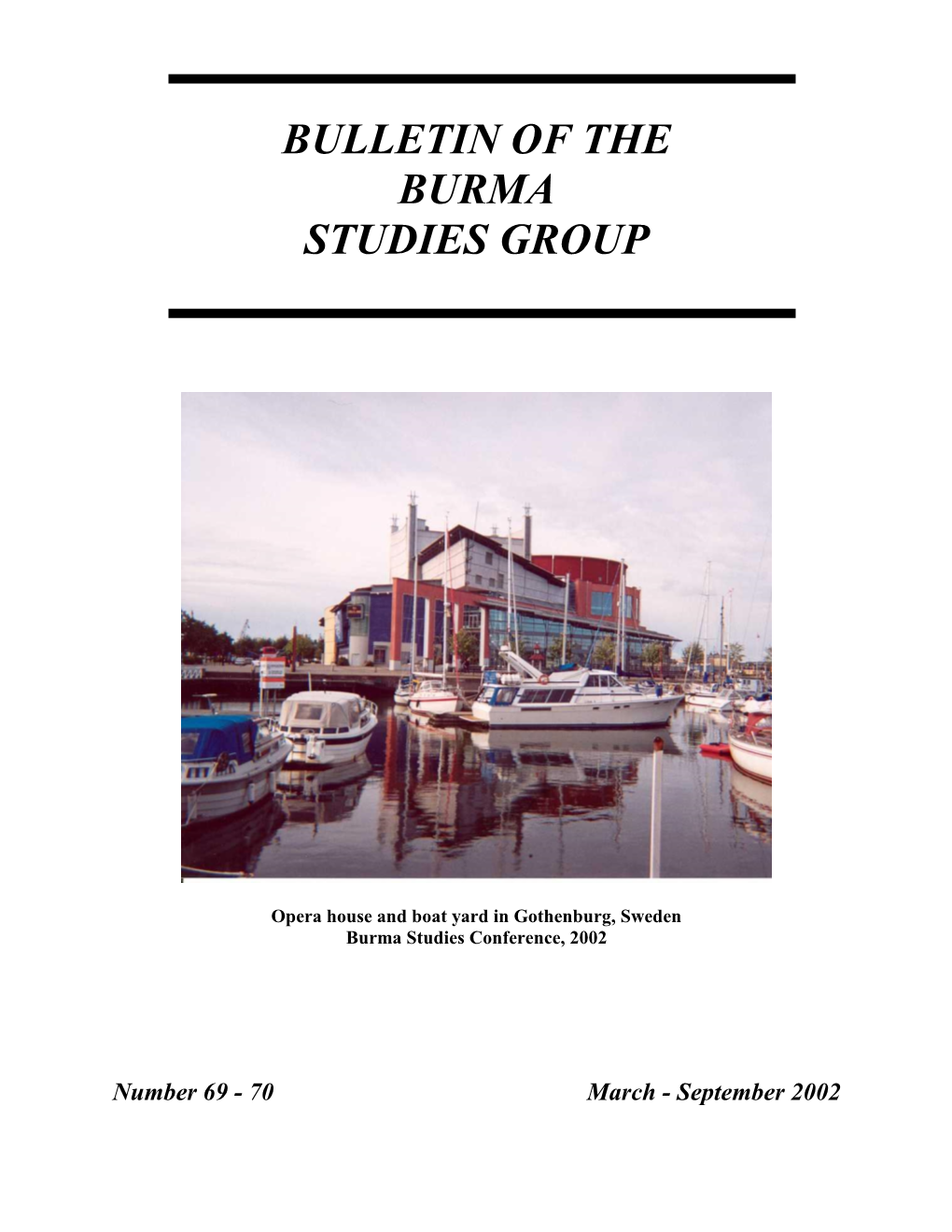 Bulletin of the Burma Studies Group