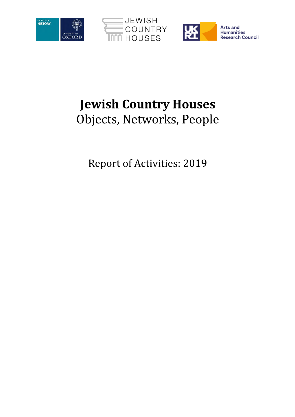 Jewish Country Houses Objects, Networks, People