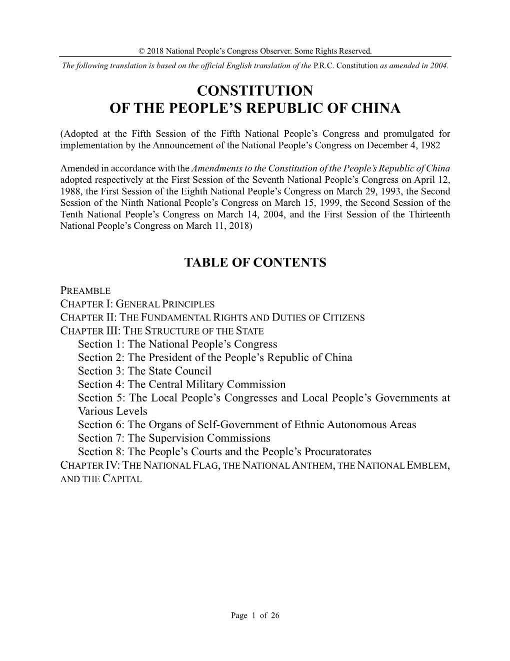 Constitution of the People's Republic of China