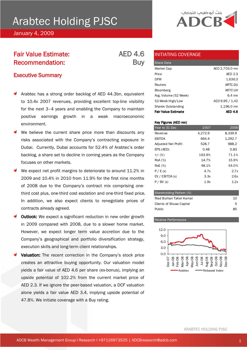 Arabtec Holding PJSC January 4, 2009