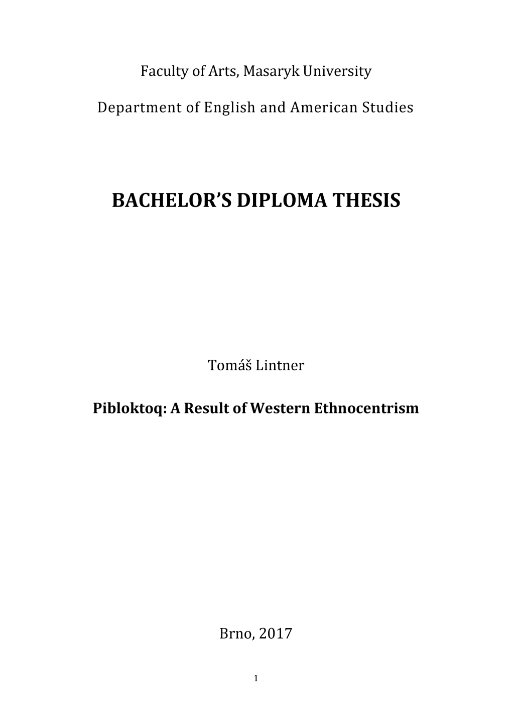 Bachelor's Diploma Thesis