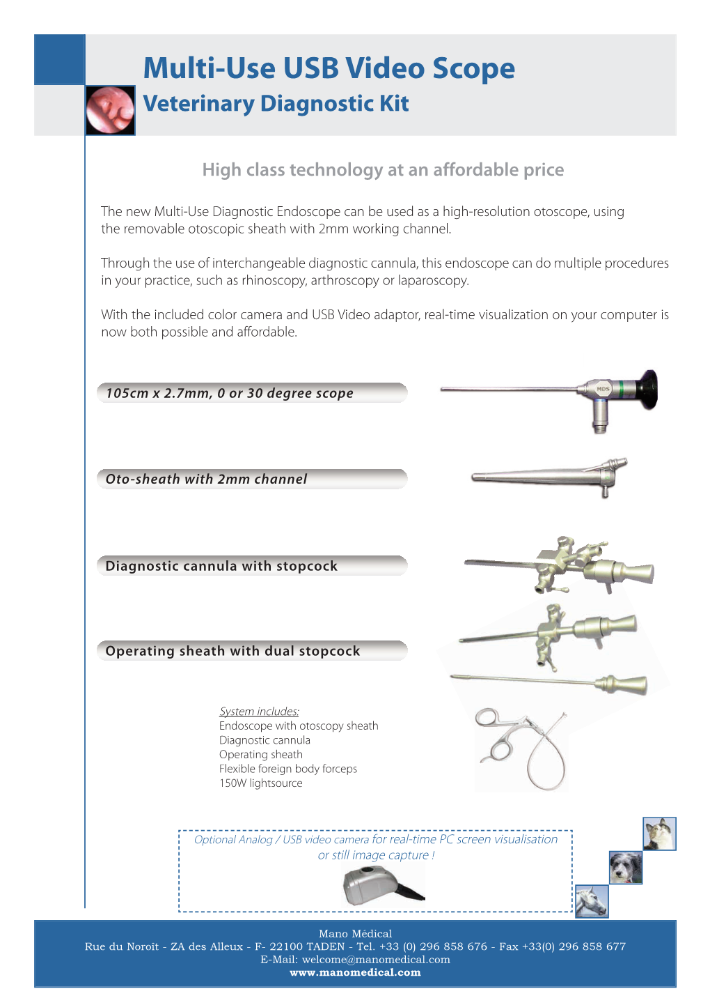 Multi-Use USB Video Scope Veterinary Diagnostic Kit