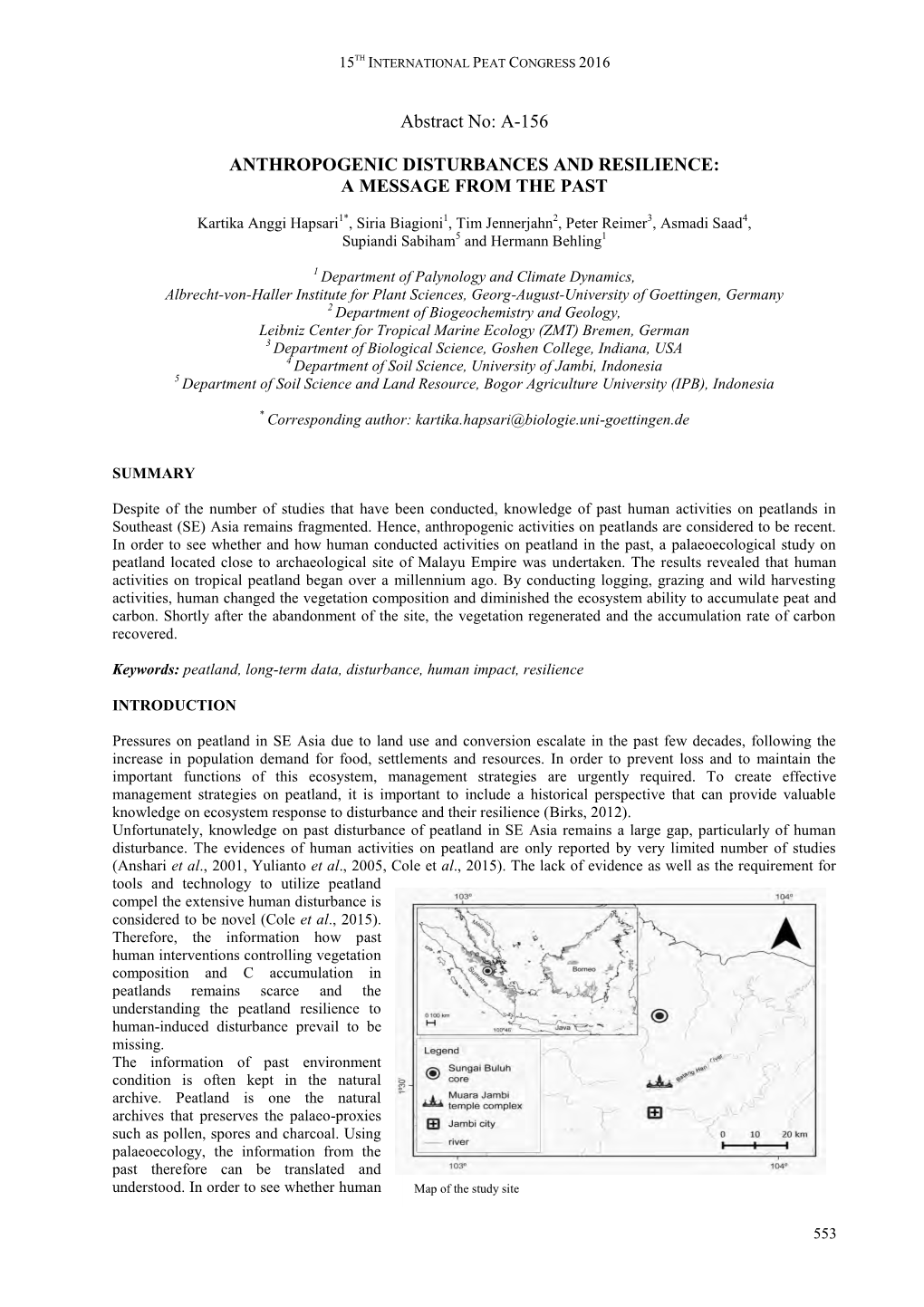 A-156 Anthropogenic Disturbances and Resilience