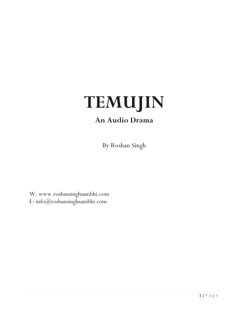 TEMUJIN an Audio Drama