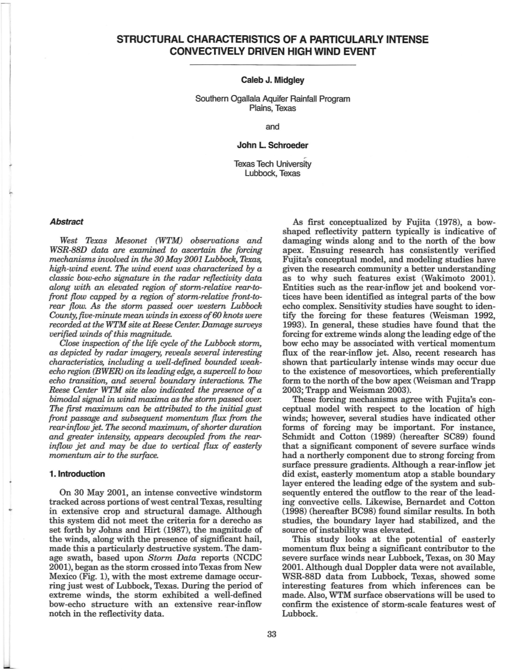 Structural Characteristics of a Particularly Intense Convectively Driven High Wind Event