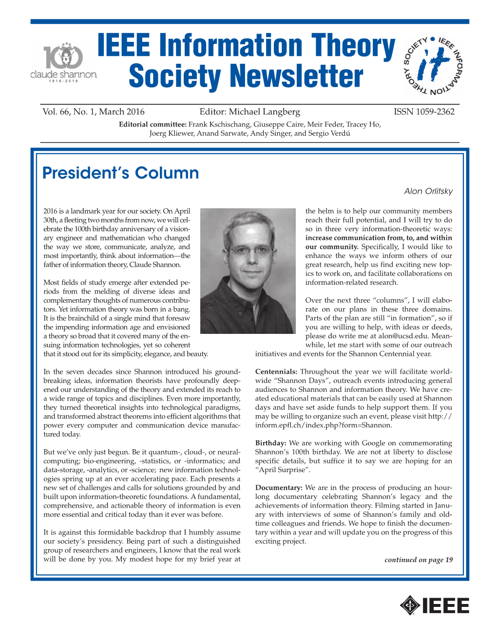 IEEE Information Theory Society Newsletter