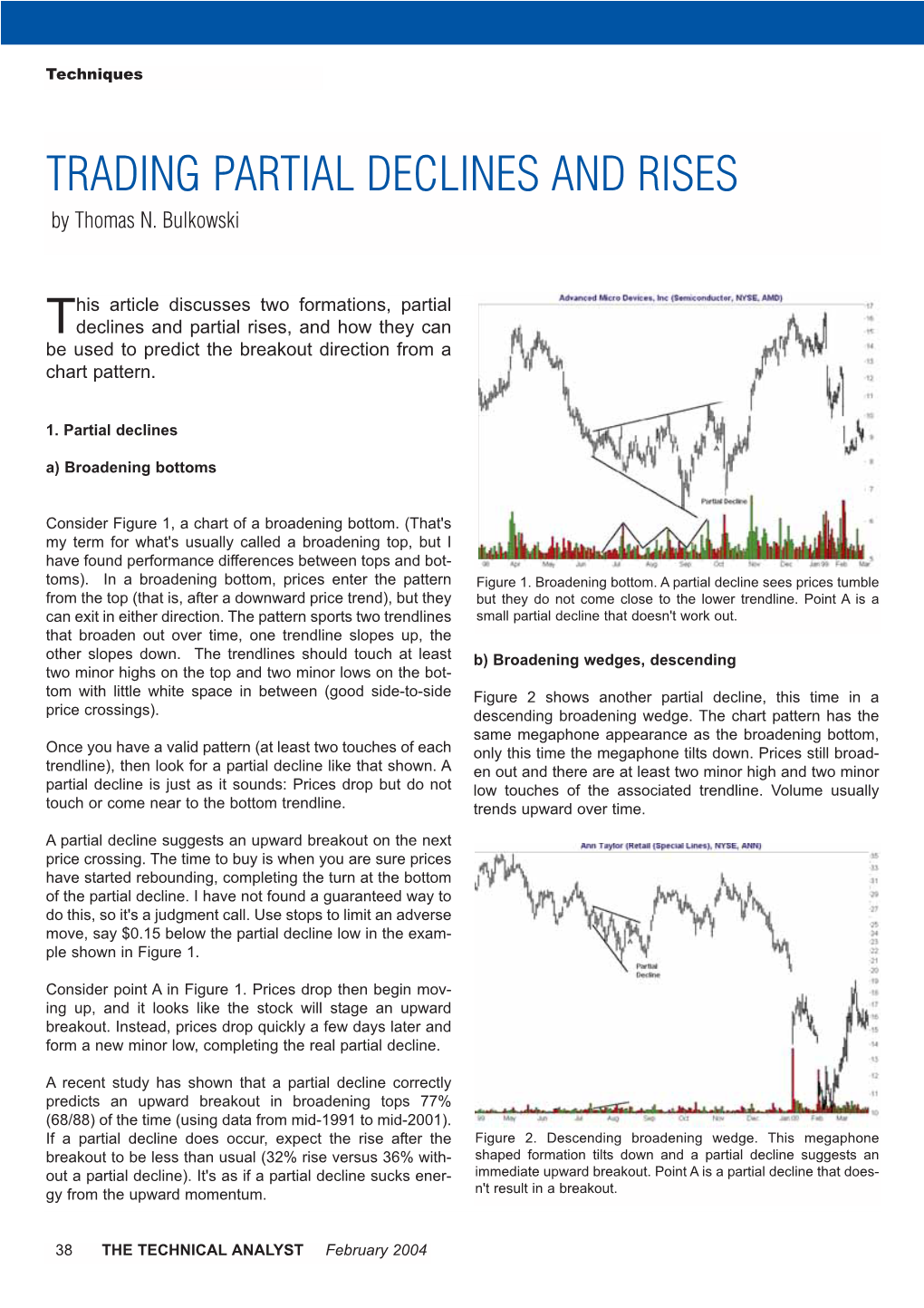 TRADING PARTIAL DECLINES and RISES by Thomas N