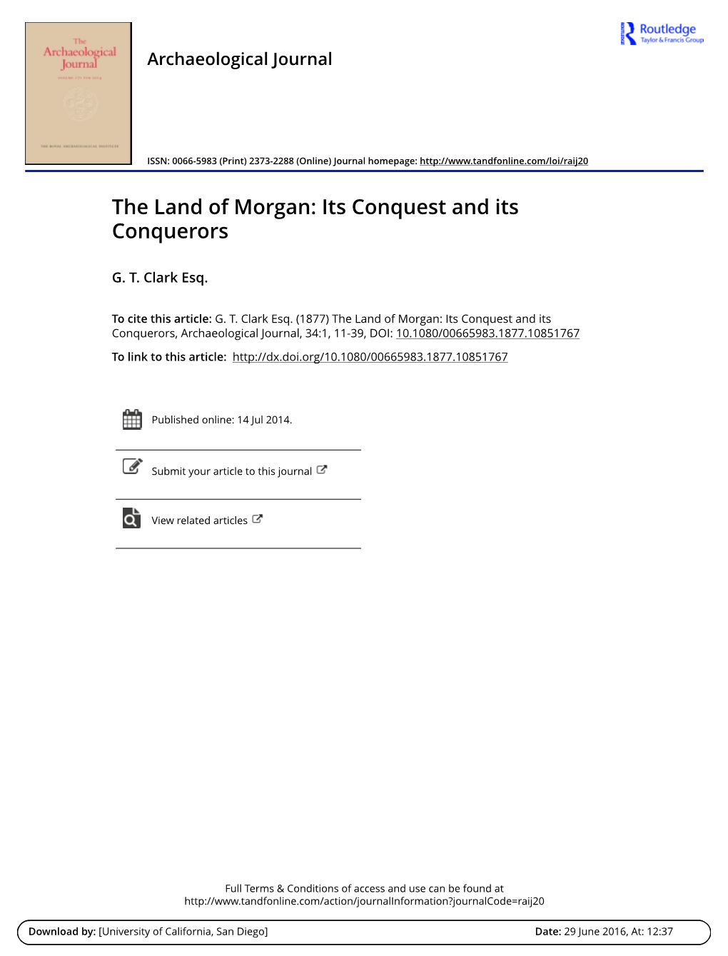 The Land of Morgan: Its Conquest and Its Conquerors