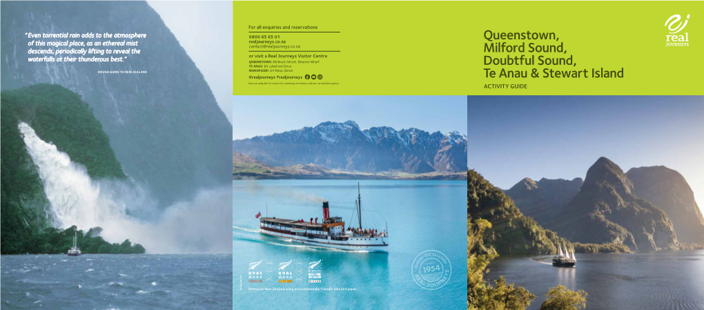 Queenstown, Milford Sound, Doubtful Sound, Te Anau