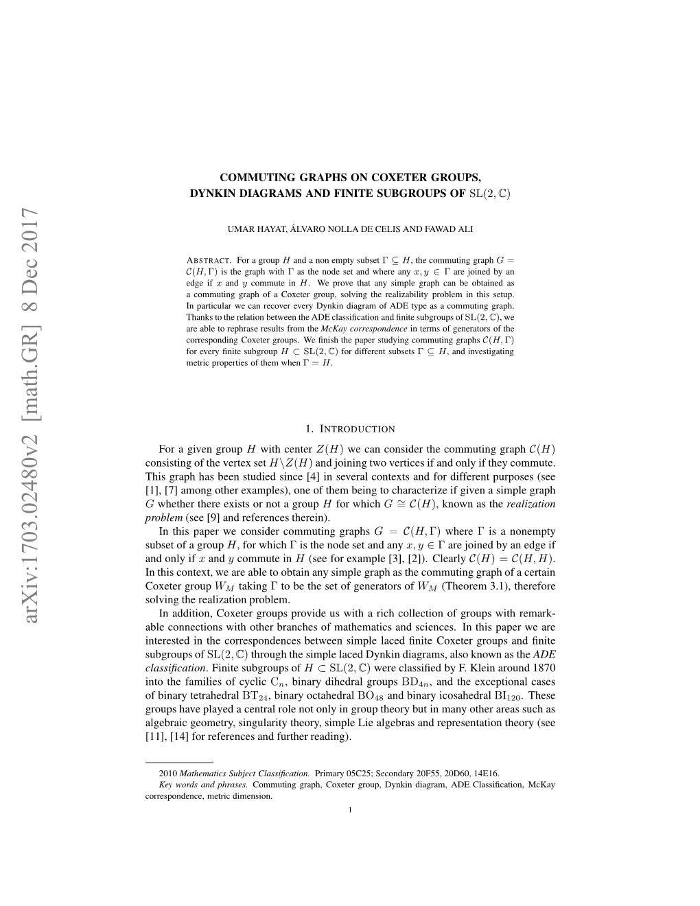 Commuting Graphs on Coxeter Groups, Dynkin Diagrams and Finite