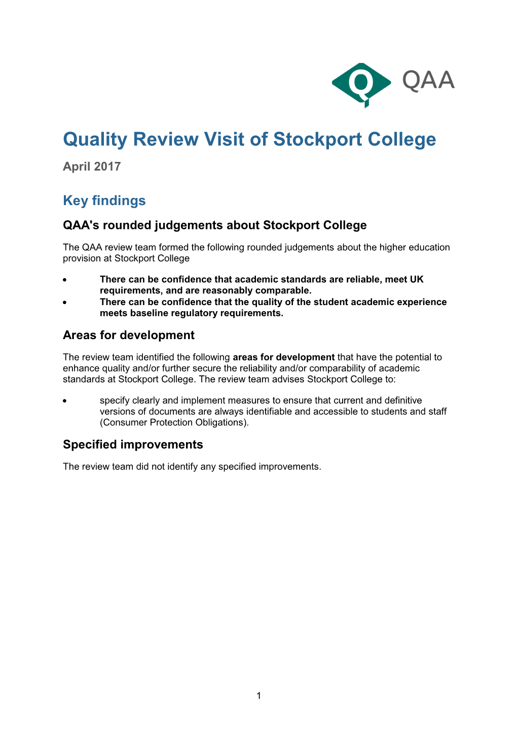 Stockport College, April 2017