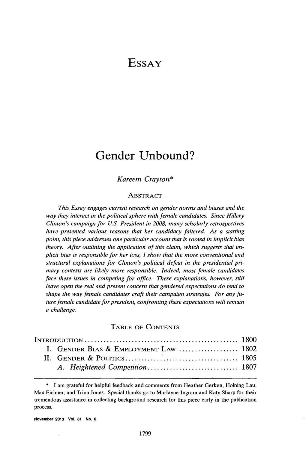 Gender Unbound?