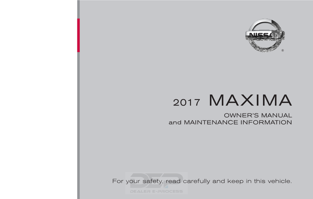 2017 Nissan Maxima | Owner's Manual