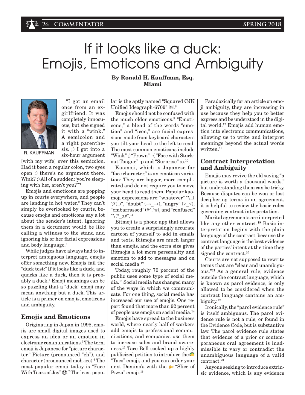 If It Looks Like a Duck: Emojis, Emoticons and Ambiguity by Ronald H