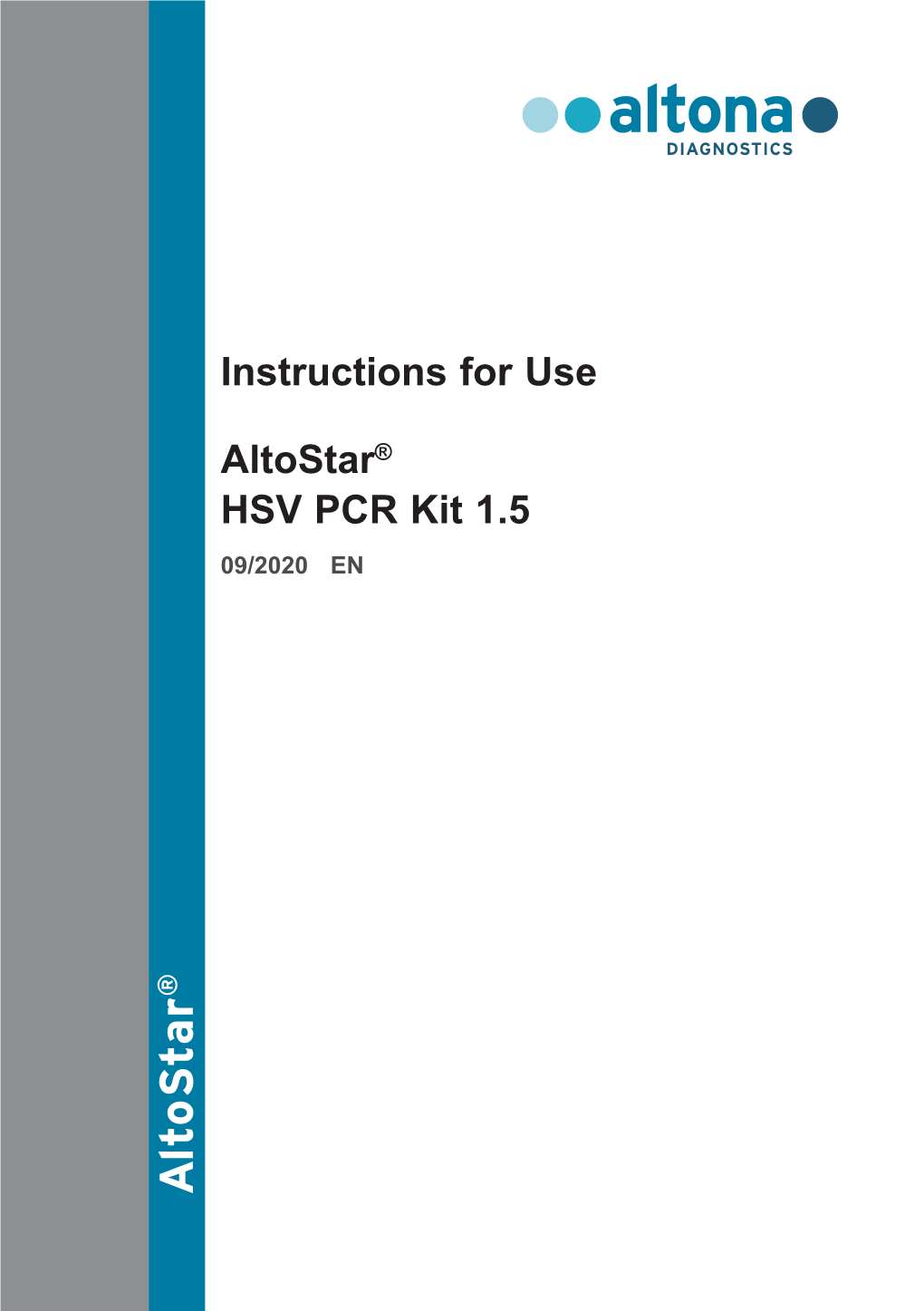 Altostar® HSV PCR Kit 1.5 09/2020 EN ® Altostar