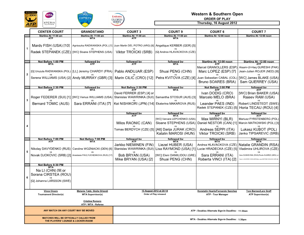 Western & Southern Open