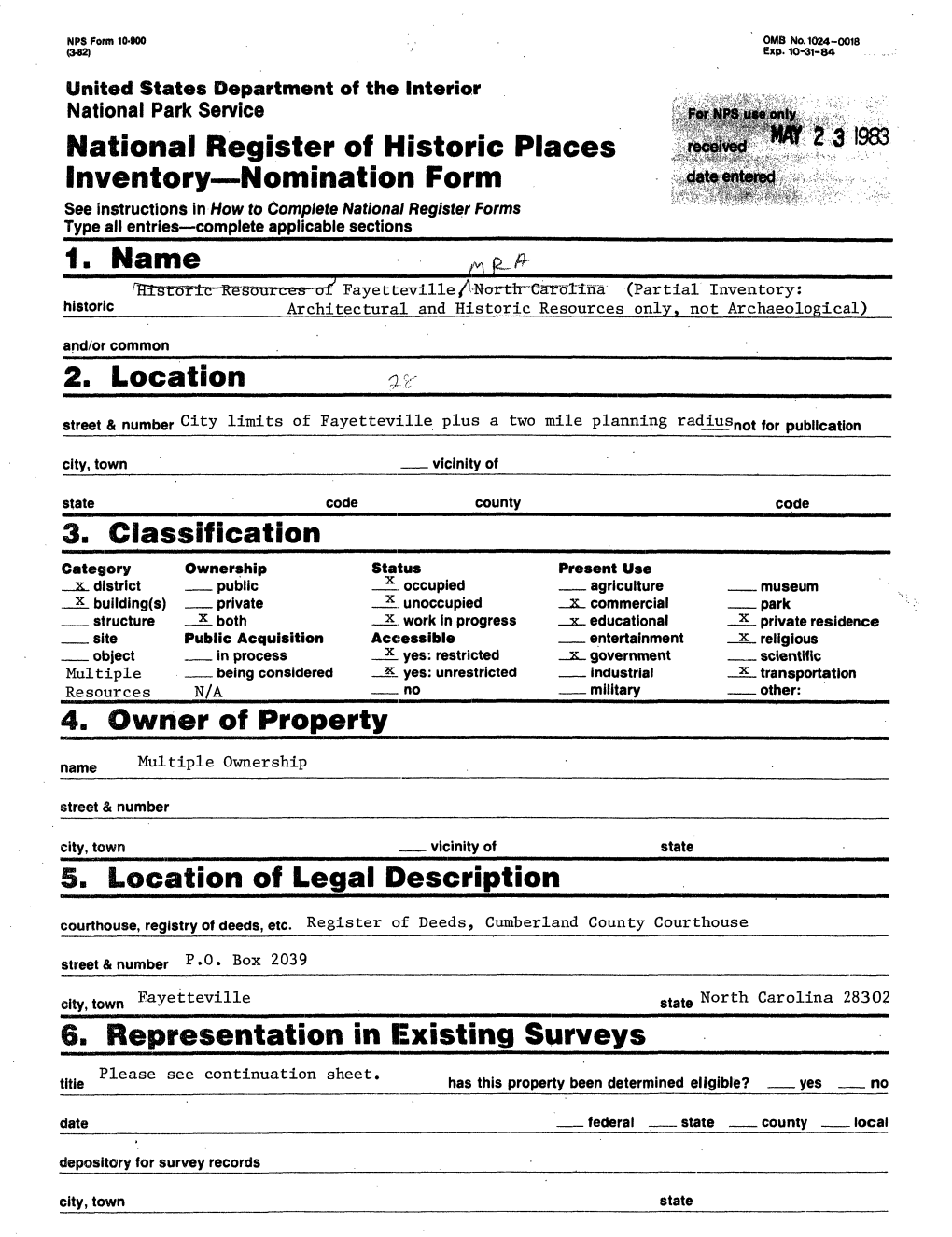 2. Location 6. Representation in Existing Surveys