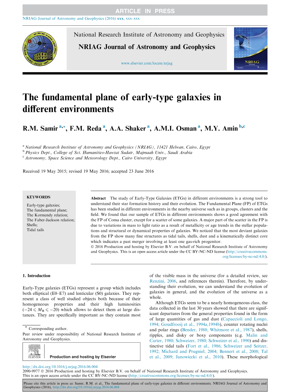 The Fundamental Plane of Early-Type Galaxies in Different Environments