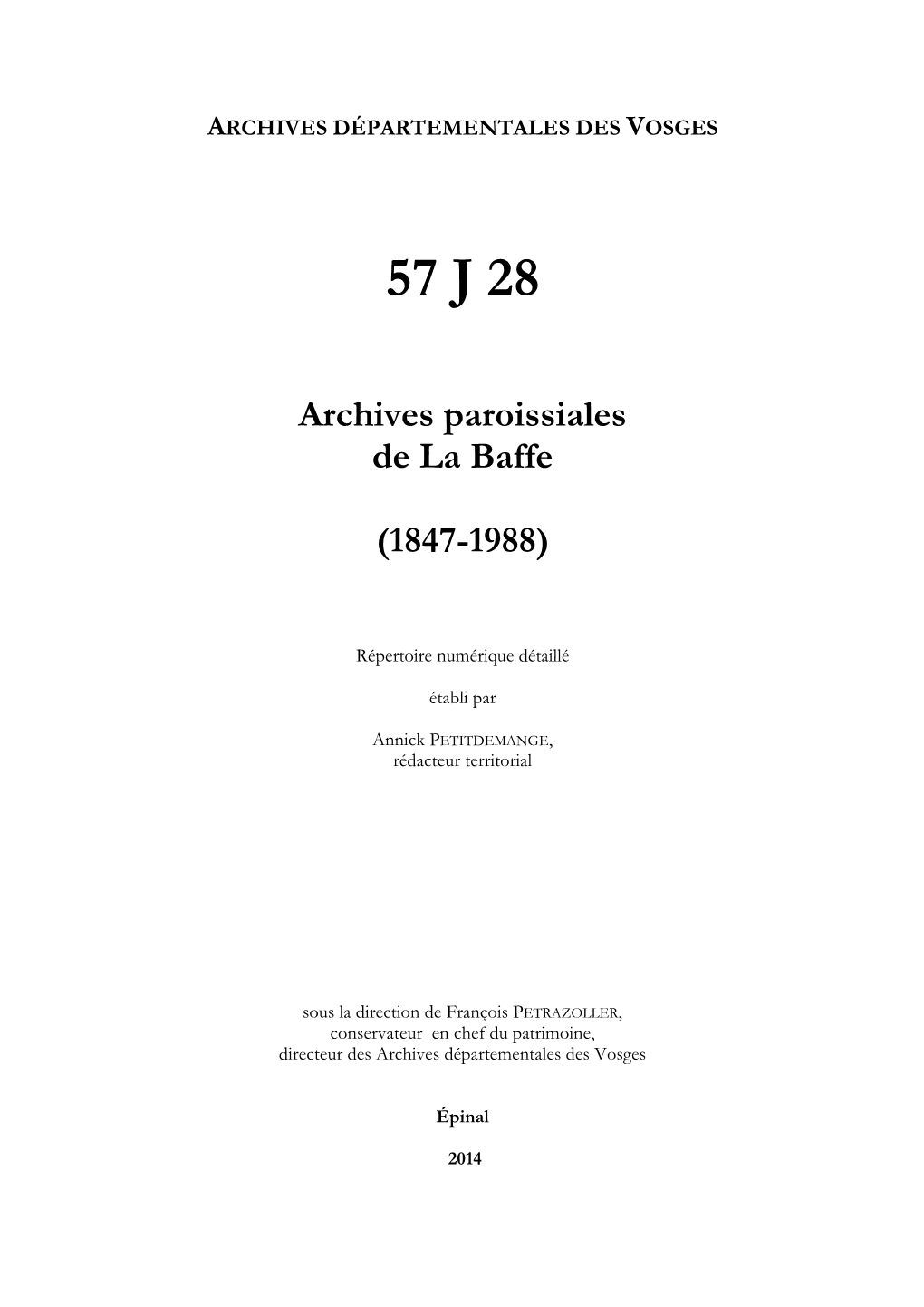 Archives De La Paroisse De La Baffe.Pdf