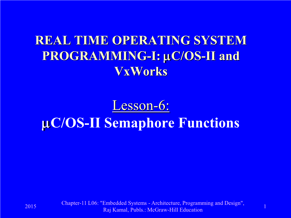 Lesson-6: Μc/OS-II Semaphore Functions
