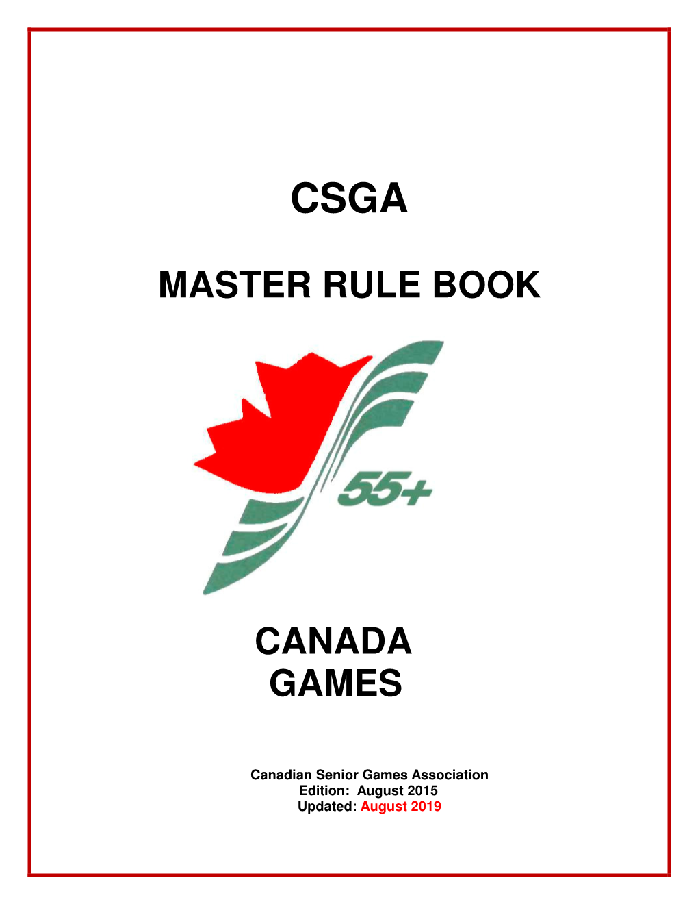 Csga Master Rule Book Canada Games