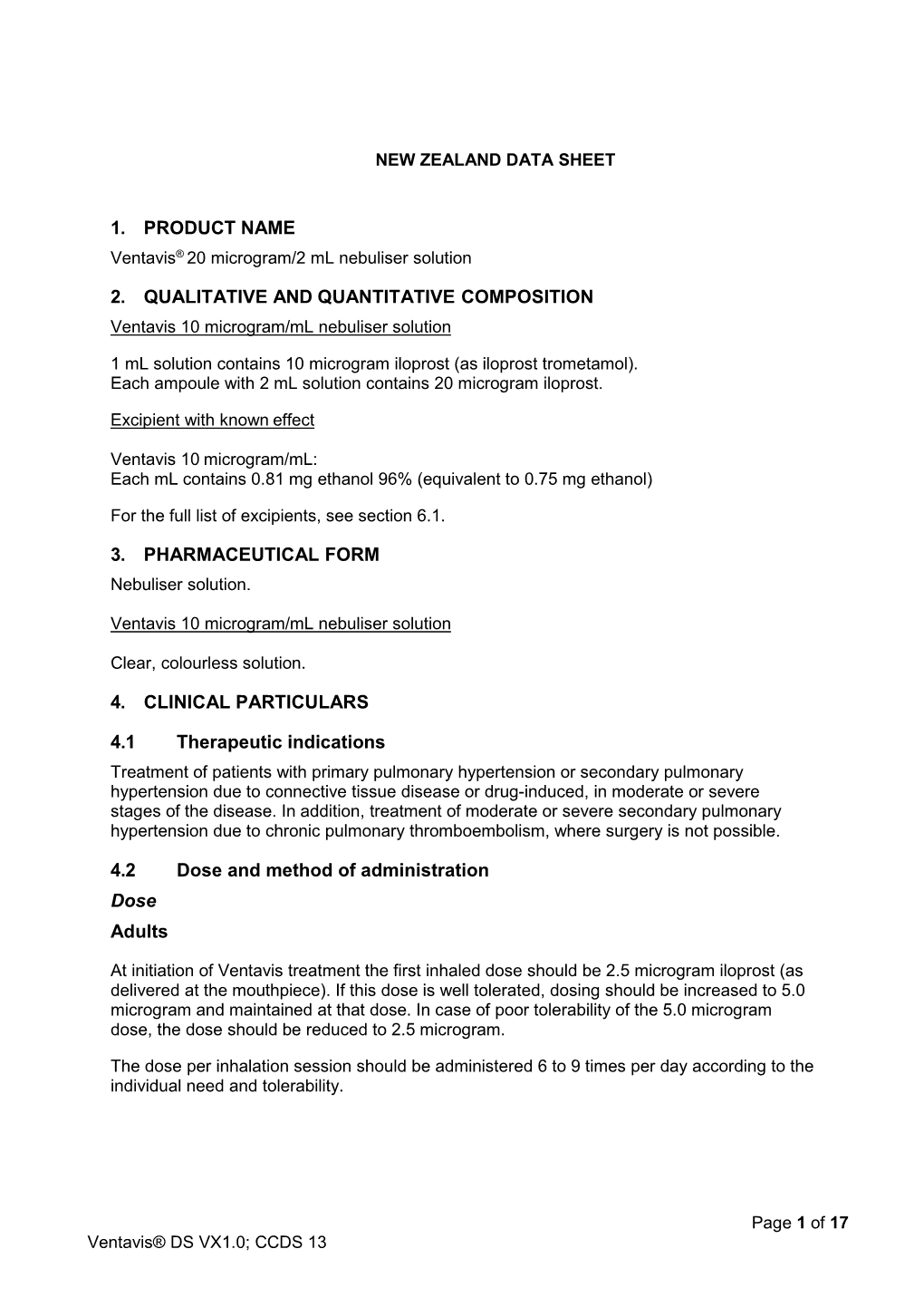 Ventavis Data Sheet