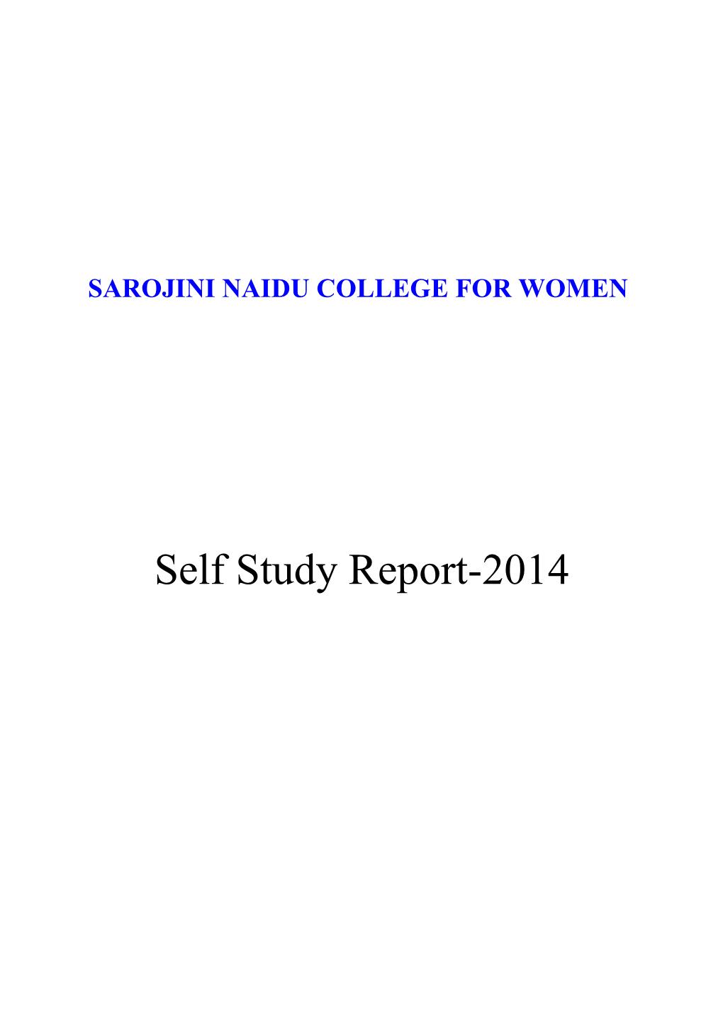 Self Study Report-2014