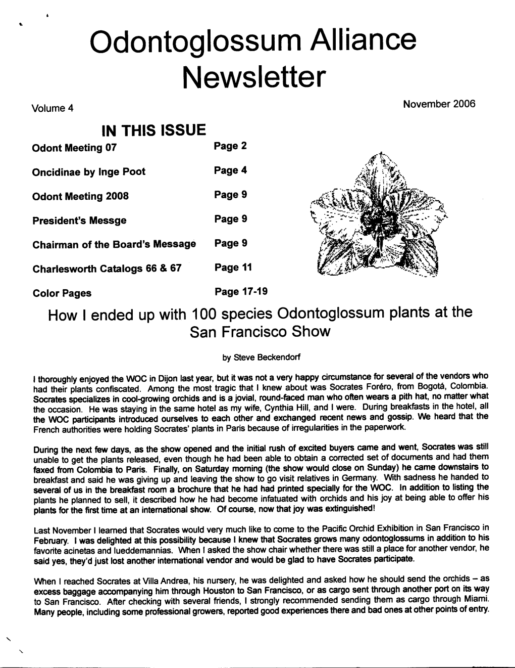 November 2006 Newsletter