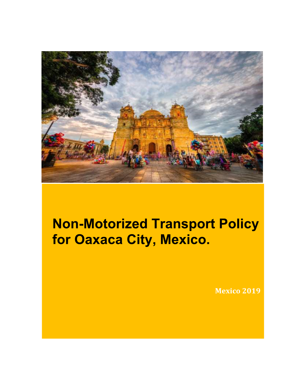 Non-Motorized Transport Policy for Oaxaca City, Mexico