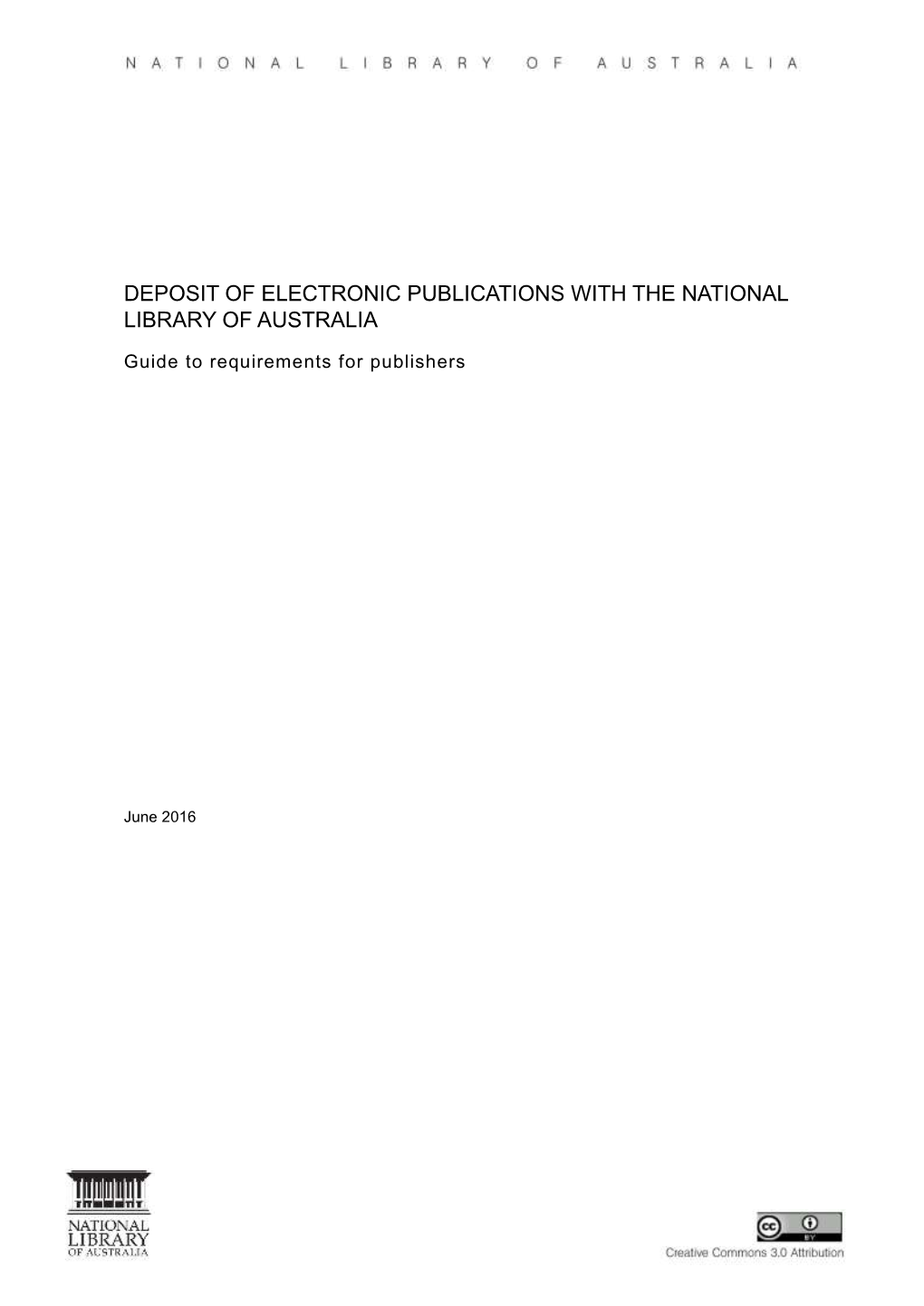 Deposit of Electronic Publications with the National Library of Australia