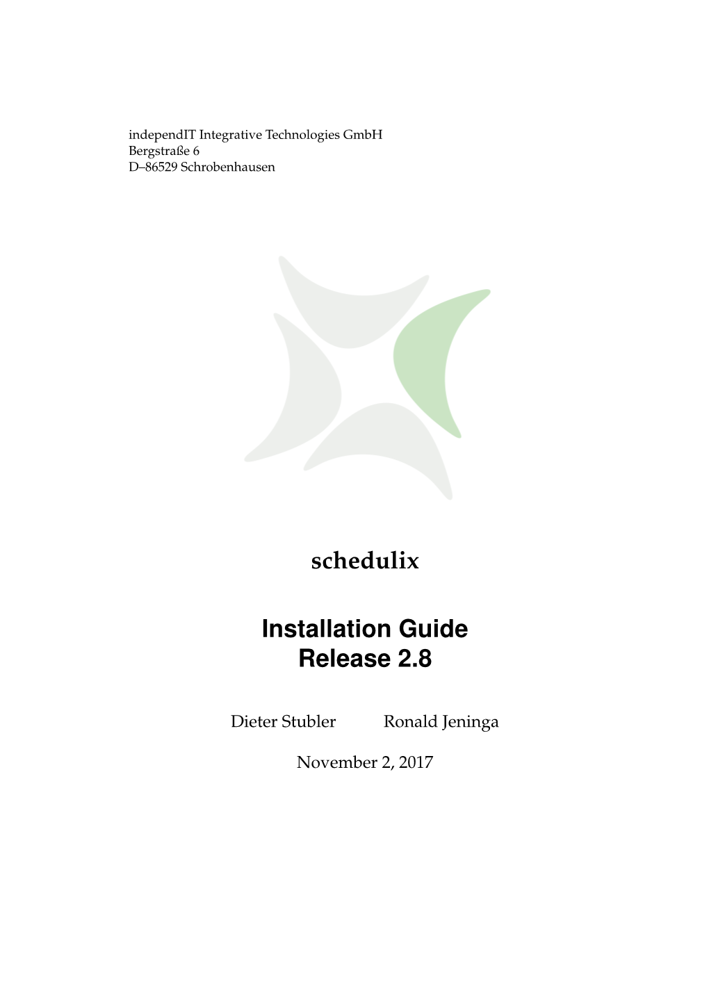 Schedulix Installation Guide Release