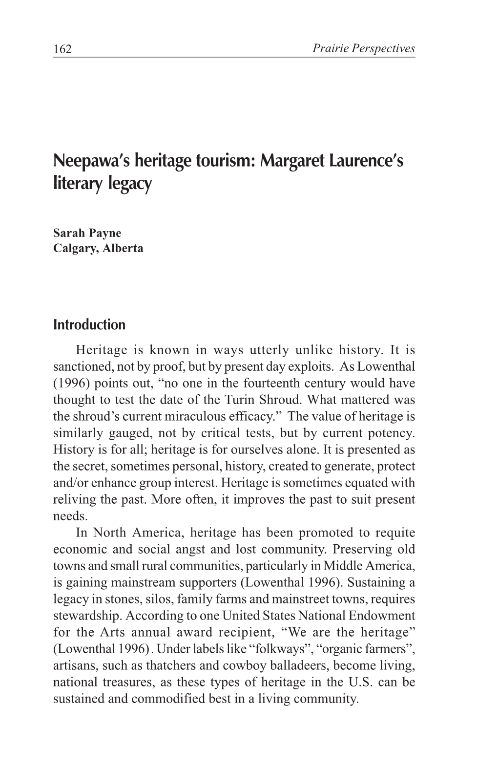 Neepawa's Heritage Tourism: Margaret Laurence's Literary Legacy