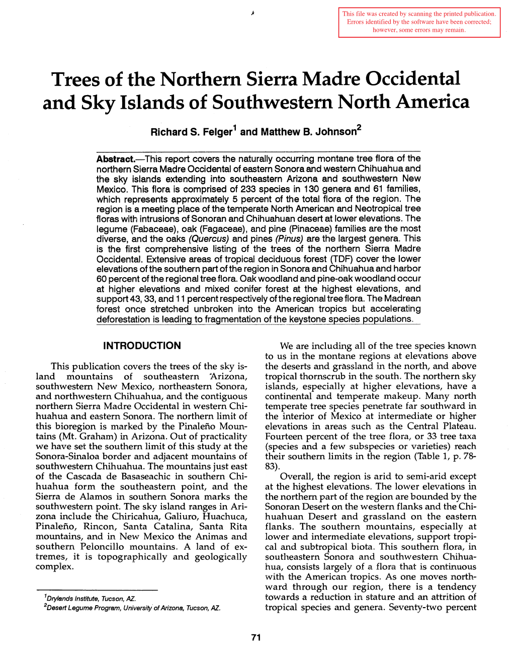 Biodiversity and Management of the Madrean Archipelago: the Sky