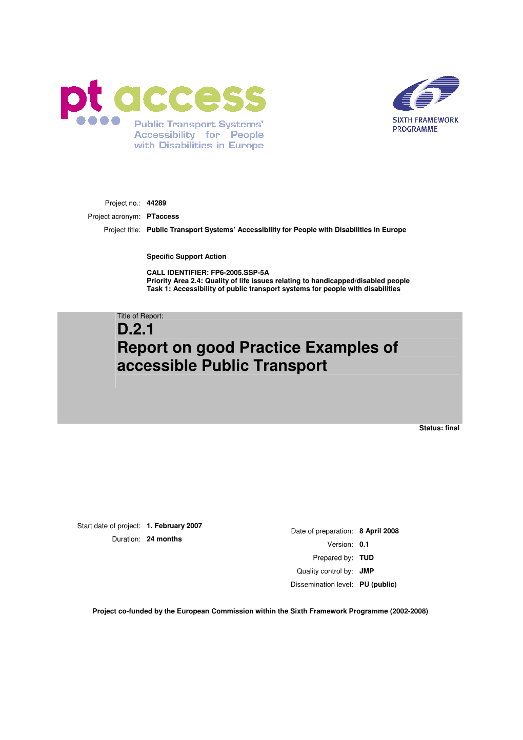 D.2.1 Report on Good Practice Examples of Accessible Public Transport