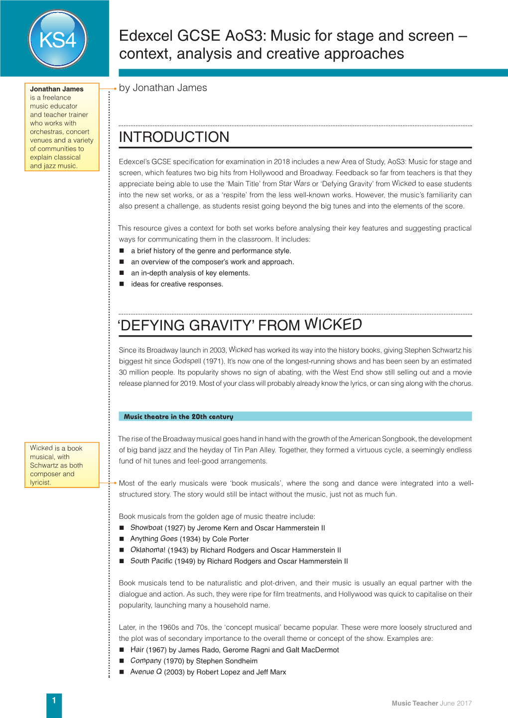 Edexcel GCSE Aos3: Music for Stage and Screen – Context, Analysis and Creative Approaches