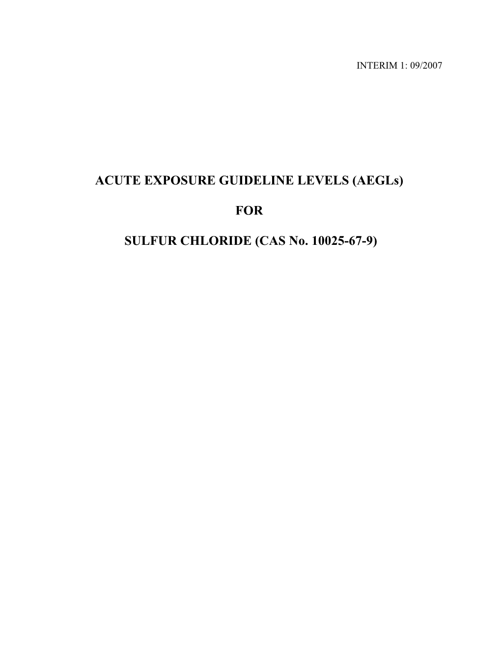 Sulfurchloride Interim AEGL Document