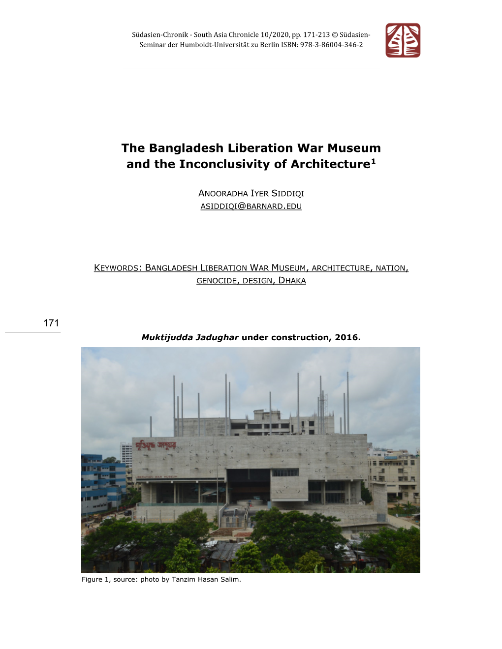 The Bangladesh Liberation War Museum and the Inconclusivity of Architecture1